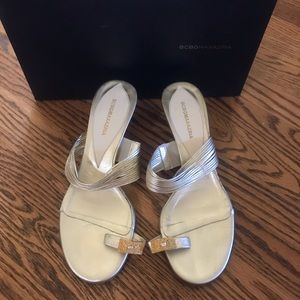 BCBGMaxazria gold sandals. 38 (7.5)